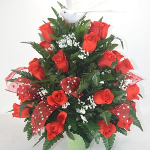 Mother&#39;s Day Vase Flower -Valentine Cemetery Flowers~Cemetery Styrofoam Vase Insert~Cemetery Vase Arrangement~Graveside Flowers