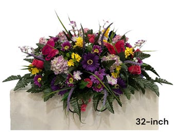 Spring Cemetery Saddle - Spring Cemetery Flowers - Cemetery Decoration -Flower for Cemetery-Grave Site flower-Headstone
