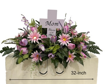 Tulip Daisy Cemetery Saddle - Spring Cemetery Flowers - Cemetery Decoration -Flower for Cemetery-Grave Site flower-Headstone Flower