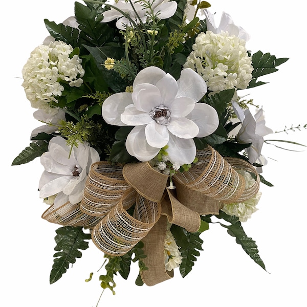 360-Degree All-Around Magnolia Flower - Cemetery Flowers~Cemetery Styrofoam Vase Insert~Cemetery Vase Arrangement~