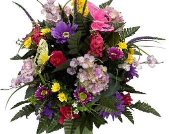 360 Degree, All Around,  Handmade Vase Flower - Cemetery Flowers~~Cemetery Vase Arrangement~Graveside Flowers