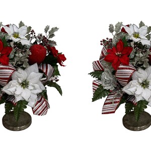 Christmas Red Ornaments With Velvet Bow Christmas Wreath on Easel Christmas Cemetery  Wreath With Tripod Metal Stand 