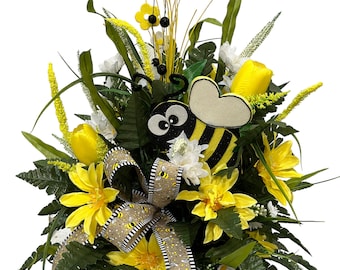 360 Degree, All Around,  Handmade Vase Flower - Cemetery Flowers~~Cemetery Vase Arrangement~Graveside Flowers