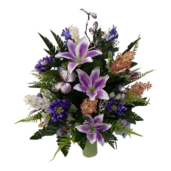 360-Degree All-Around Magnolia Flower - Cemetery Flowers~Cemetery Styrofoam Vase Insert~Cemetery Vase Arrangement~