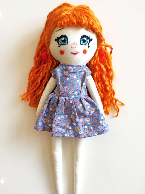 Orange Hair Dollhandmade Dollanime Dollfabric Dolllittle Etsy