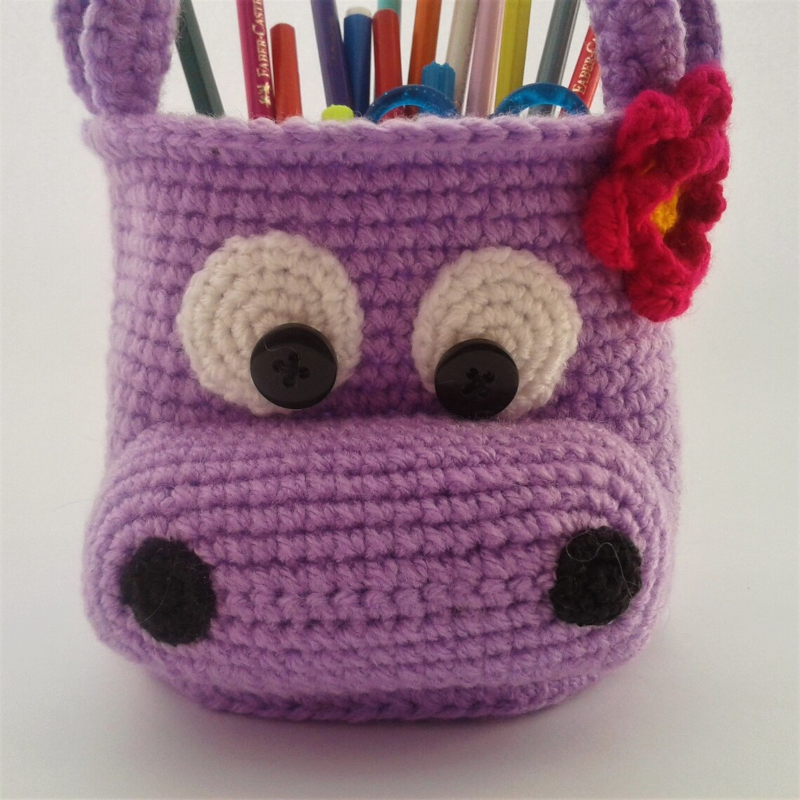 Crochet storage basket Animal basket for nursery Kids desk Etsy