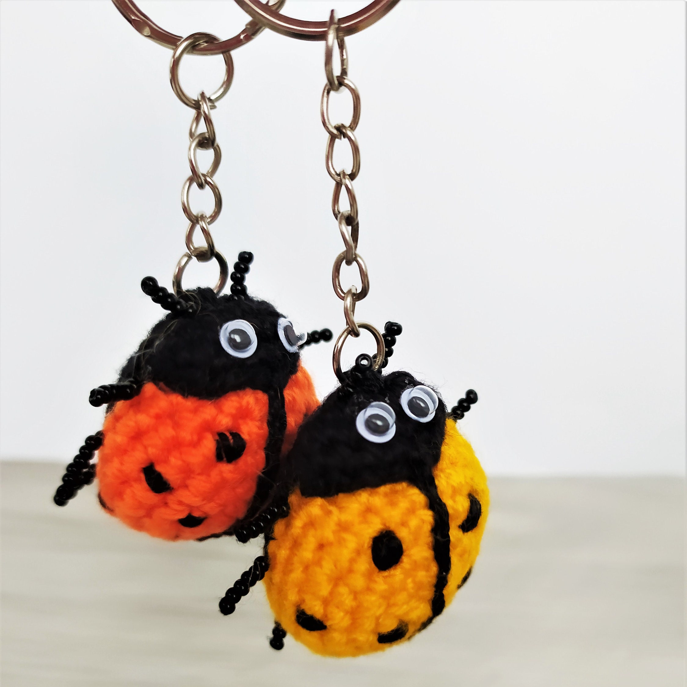 Ladybug keychain Crochet keychain charm Etsy