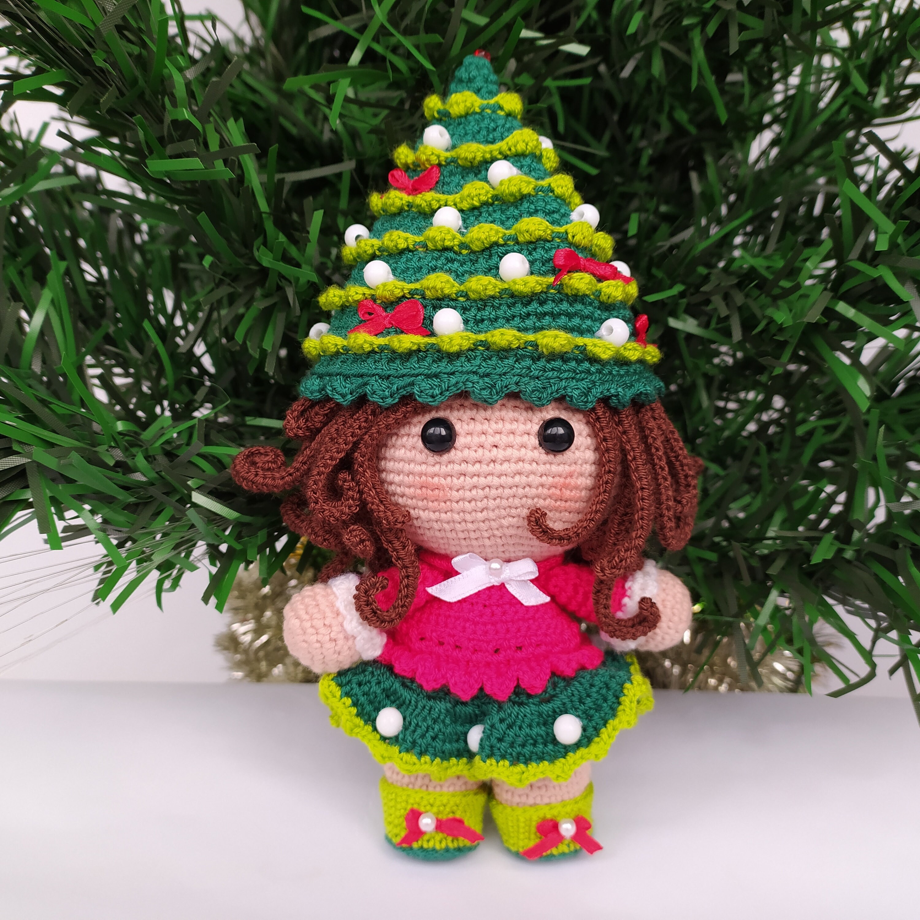 Christmas tree doll Crochet doll girl Amigurumi christmas Etsy