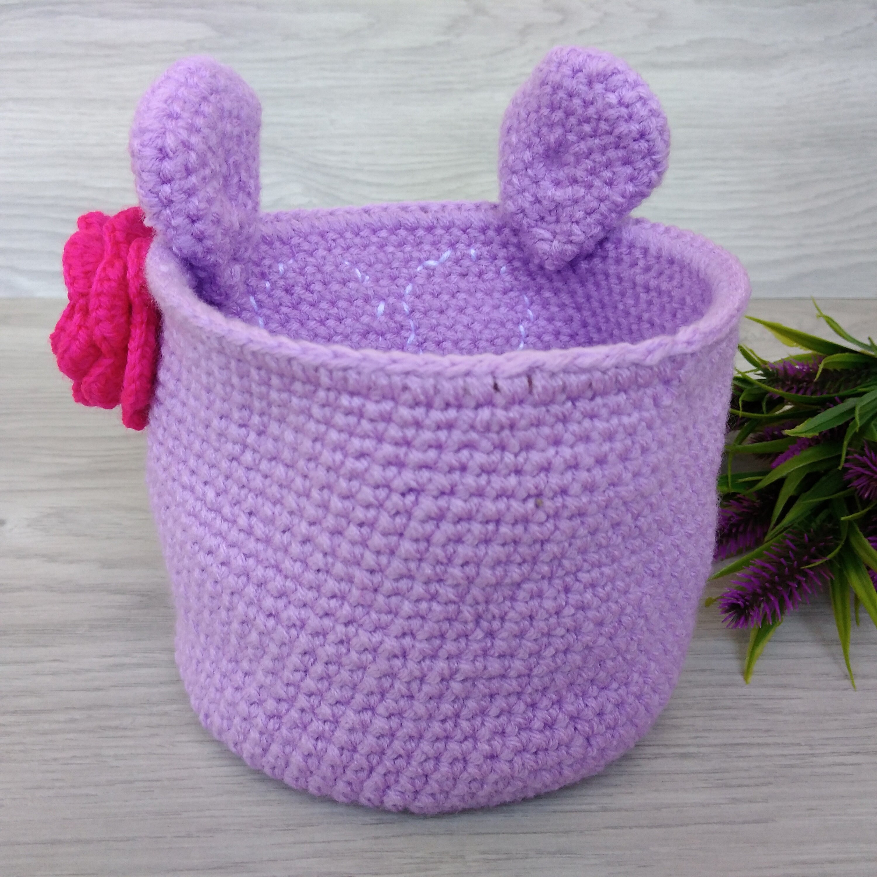 Crochet storage basket Animal basket for nursery Kids desk Etsy