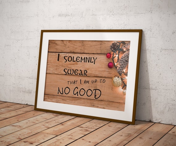 Solemnly Swear No Good Harry Potter Movie Funny Quote Modern Poster Art Wall