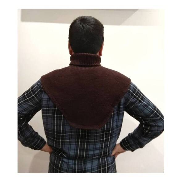 Warm Knit Dickey Men Wool Turtleneck Hand Knitted Neck Etsy