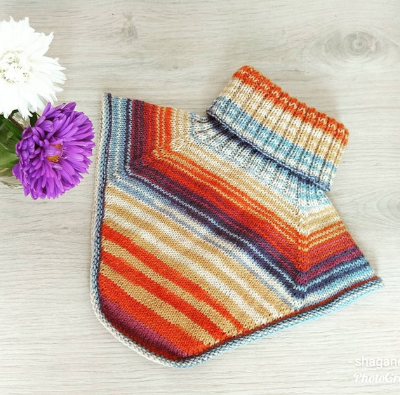 Orange Purple Turtleneck Warm Knit Dickey Knit Neck Gaiter Etsy