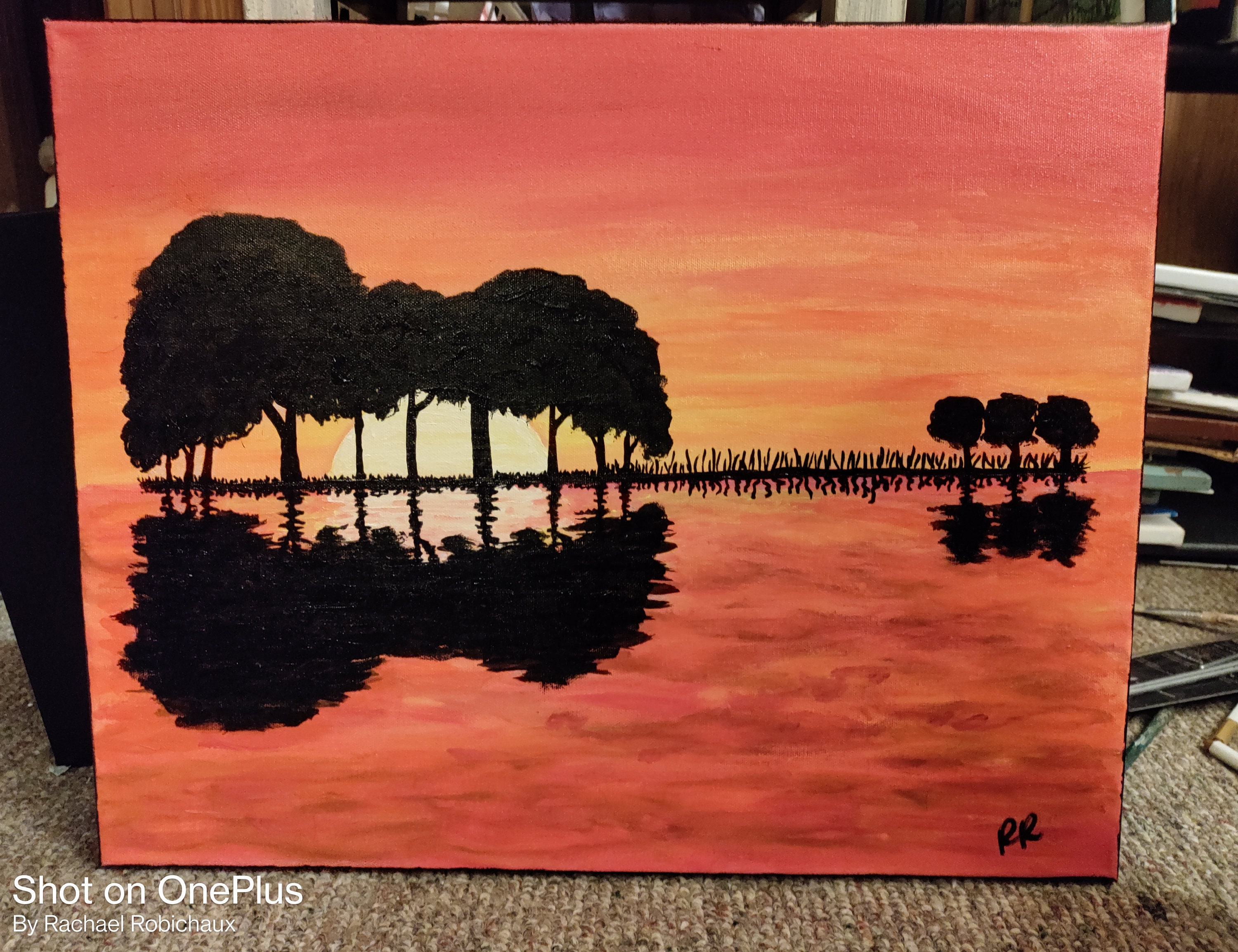 Guitar sunset Acrylic Painting Etsy