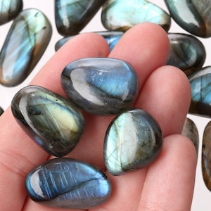 Tumbled Raw Labradorite Pieces, Tumbled Rough Labradorite, Tumbled Labradorite Crystal, TumbledLabradorite