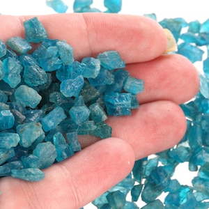 Small Raw Blue Apatite Pieces, Rough Natural Apatite, Apatite Chips, Undrilled Apatite, Bulk Apatite Crystal, TreatedApatite001