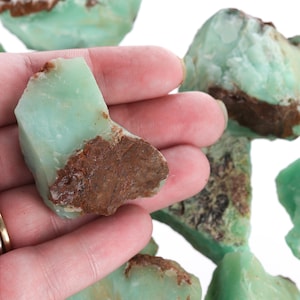 Large Raw Chrysoprase Pieces, Rough Natural Chrysoprase, Raw Australian Jade, Bulk Chrysoprase Crystal, Raw Gemstone, LChrysoprase002