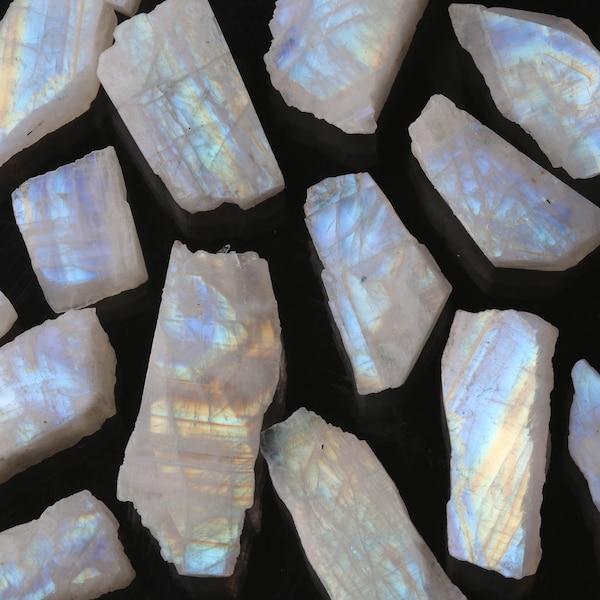 Medium Raw Moonstone Pieces, Rough Moonstone Slabs, June Birthstone, Bulk Raw Gemstones, Moonstone Crystal, Rmoonstone002