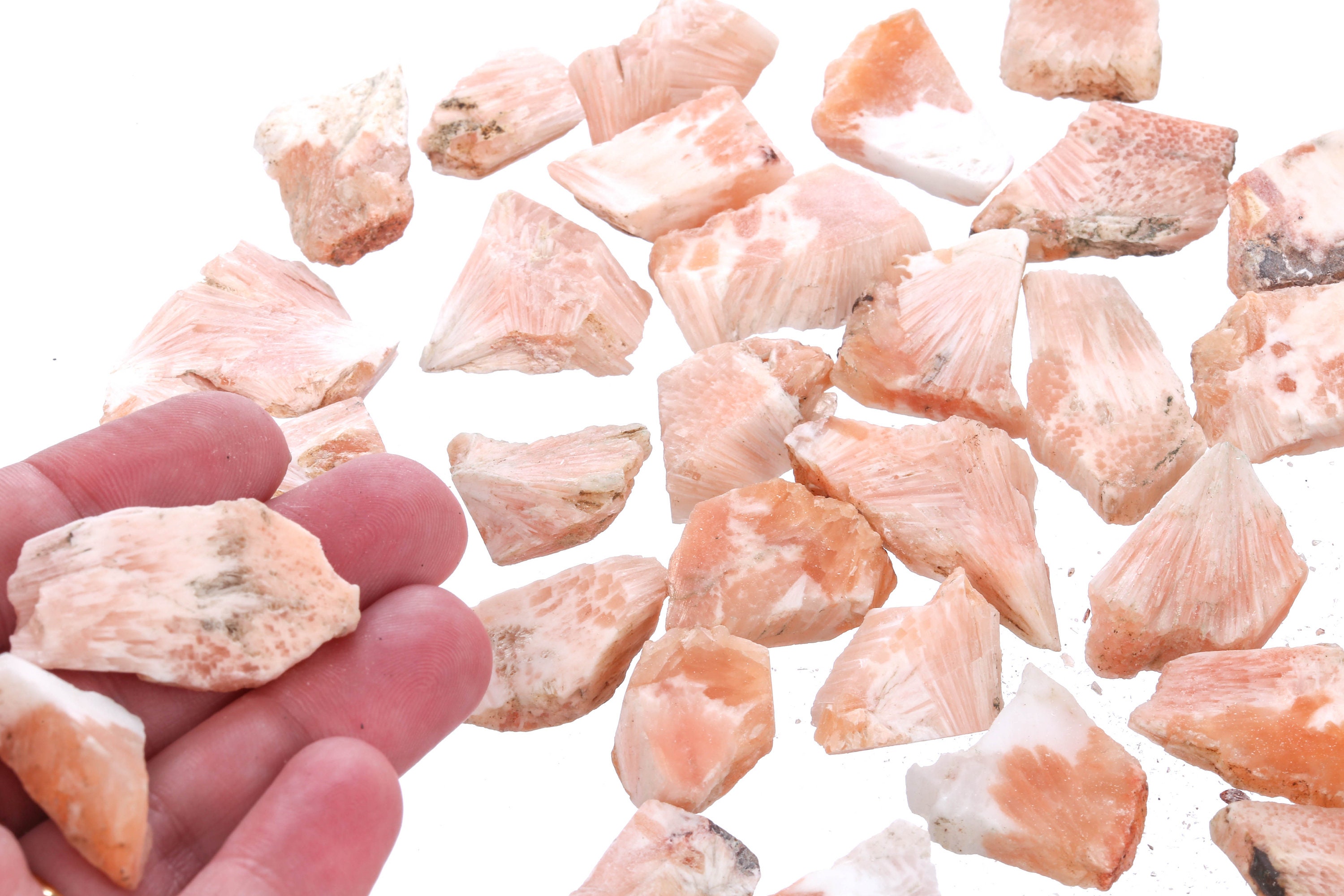 Raw Scolecite Pieces, Rough Scolecite, Genuine Scolecite Crystal