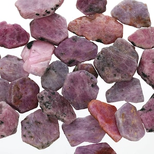 Raw Ruby slices, Rough Ruby, Genuine Ruby Crystal, July Birthstone, Healing Crystal, Bulk Raw Gemstone, Rslice002
