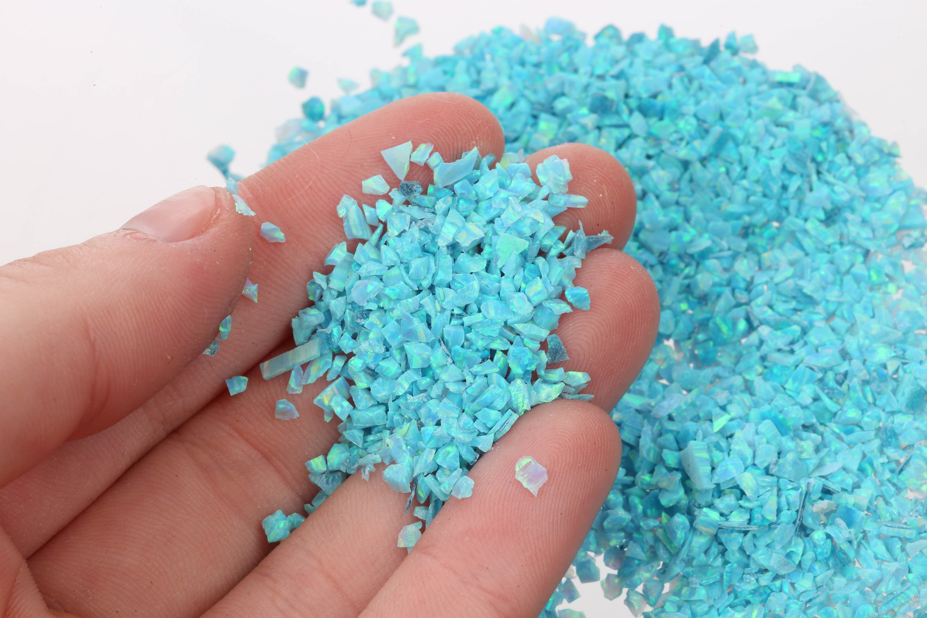 Turquoise Raw Kyocera Opal Chips Inlay Opal Cultured Rough Opal