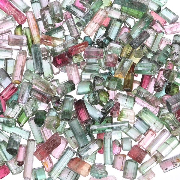 Mixed Pink and Green Tourmaline, Raw Tourmaline, Rough Brazilian Tourmaline, Tourmaline Bars, Raw Tourmaline Crystal, WtrMTourm001