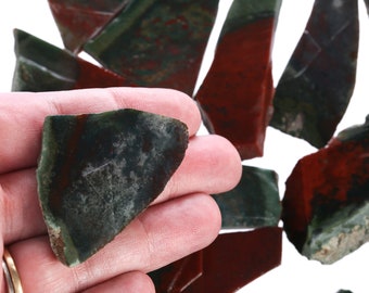 Large Raw Bloodstone Slices, Healing Crystal, Bulk Raw Gemstone, BloodStone001