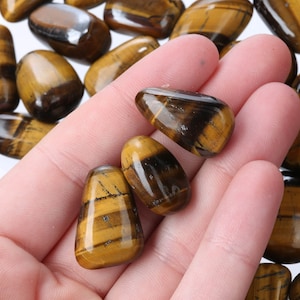 Hand Tumbled Raw Tigers Eye Pieces, Tumbled Rough Tigers Eye, Tumbled Tigers Eye Crystal, TumbledTigersEye