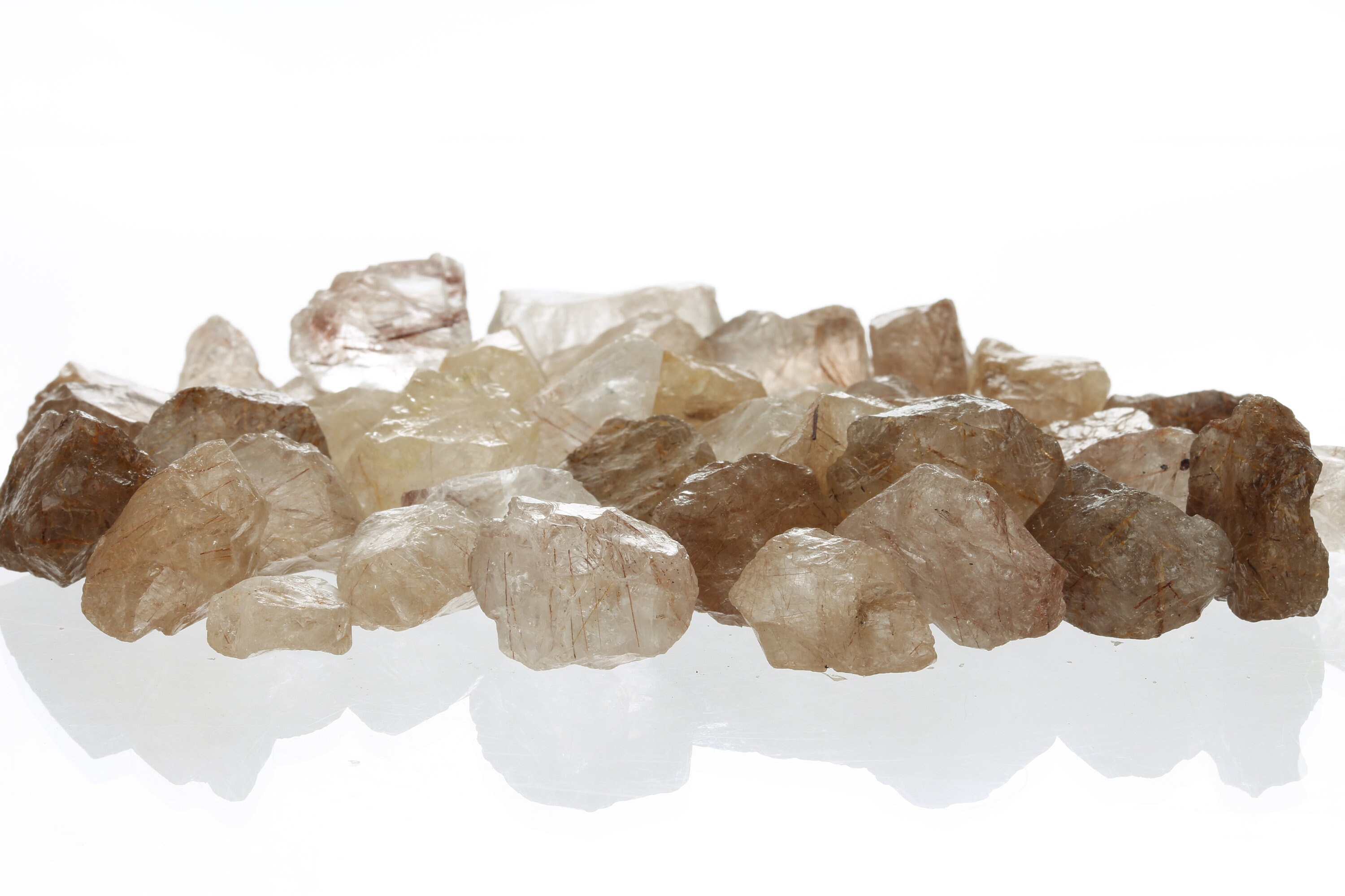 Raw Copper Rutilated Quartz Pieces, Rough Rutile Quartz, Genuine Uncut ...