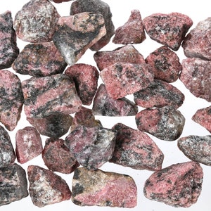 Raw Rhodonite Pieces, Rough Rhodonite, Genuine Rhodonite Crystal, Healing Crystal, Bulk Raw Gemstone, LRhodonite001