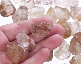 Piezas de cuarzo rutilado de cobre en bruto, cuarzo rutilado en bruto, cristal de cuarzo genuino sin tallar, piedra preciosa en bruto a granel, LCRQuartz001