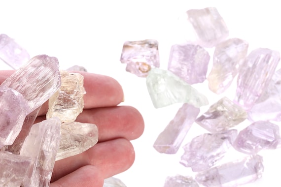 Medium Raw Kunzite Pieces, Rough Kunzite, Genuine Kunzite Crystal, Healing Crystal, Bulk Raw Gemstone, AKunzite002