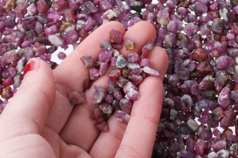 Raw Ruby Pieces, Rough Ruby, Genuine Uncut Ruby Crystal, July ...