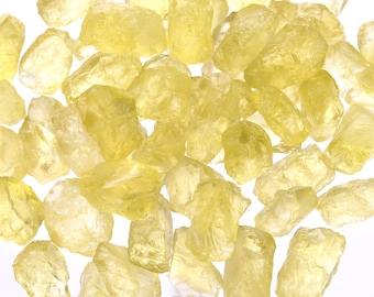 Piezas medianas de cuarzo limón, fragmentos de cuarzo de limón crudo, puntos de cuarzo de limón ásperos, cristales sin cortar genuinos, cristales curativos, LLemonQuartz002