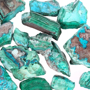 Large Raw Chrysocolla Malachite Pieces, Rough Chrysocolla Malachite, Genuine Malachite Crystal, Bulk Raw Gemstone, CMalachite001
