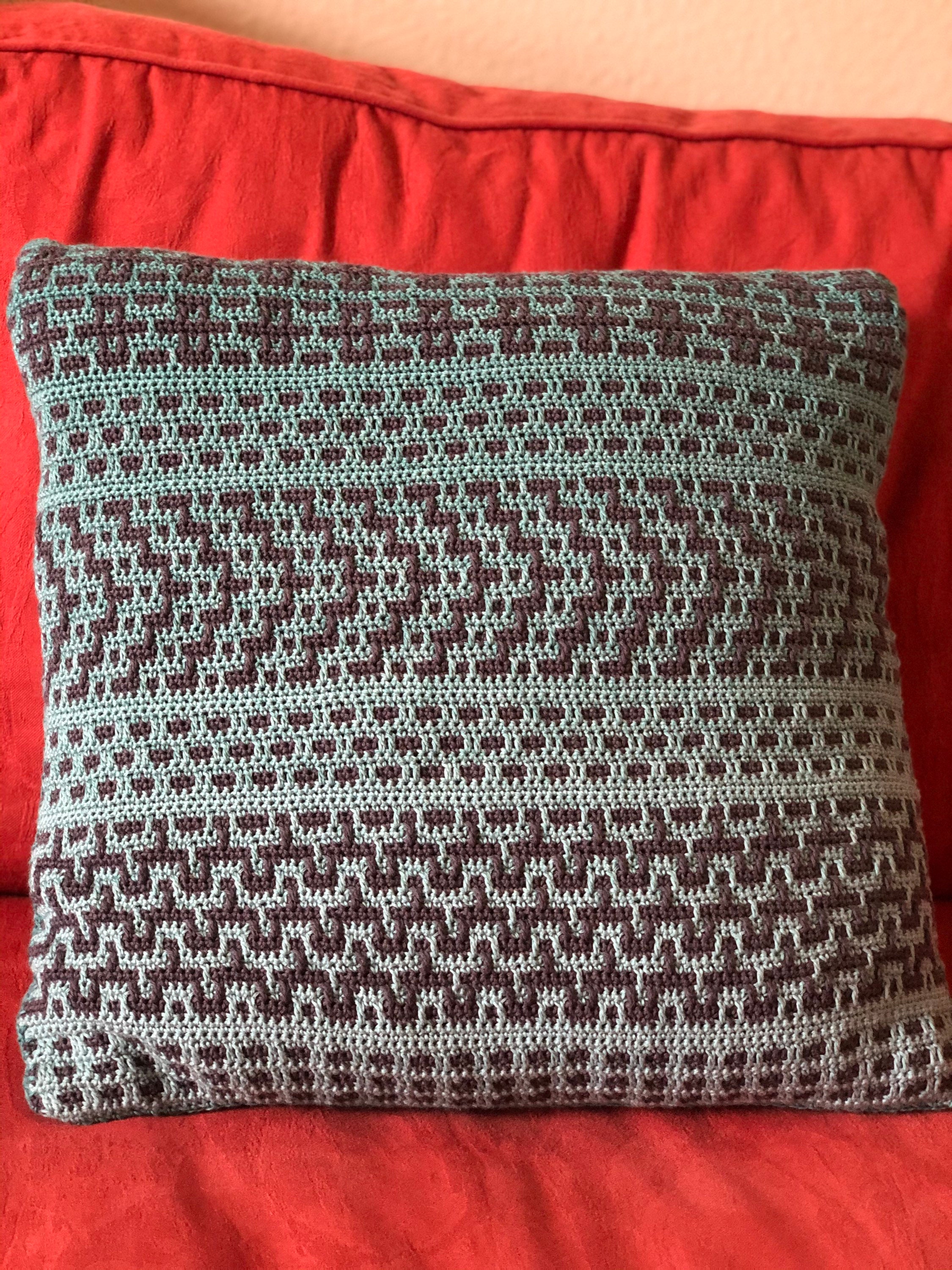 Handcrafted Mosaic Crochet Cushion Cover Etsy Denmark