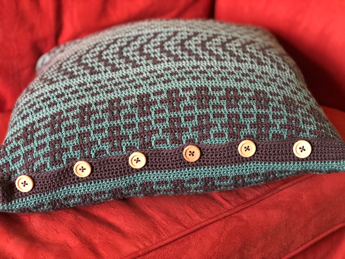 Handcrafted Mosaic Crochet Cushion Cover Etsy Denmark