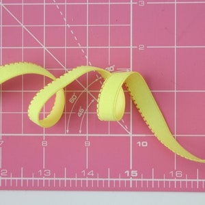 10mm (3/8") Picot Elastic - Bright Yellow - Sold in 2m, 5m and 10m - Evie la Luve Destash