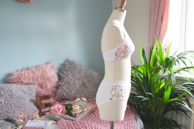 Mesh Back Hipster Panties from the /'Petal For Your Thoughts/' Collection Evie la L\u00f9ve Made to Order Lingerie