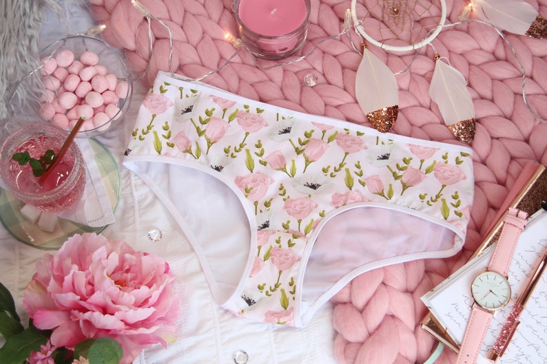 Mesh Back Hipster Panties from the /'Petal For Your Thoughts/' Collection Evie la L\u00f9ve Made to Order Lingerie