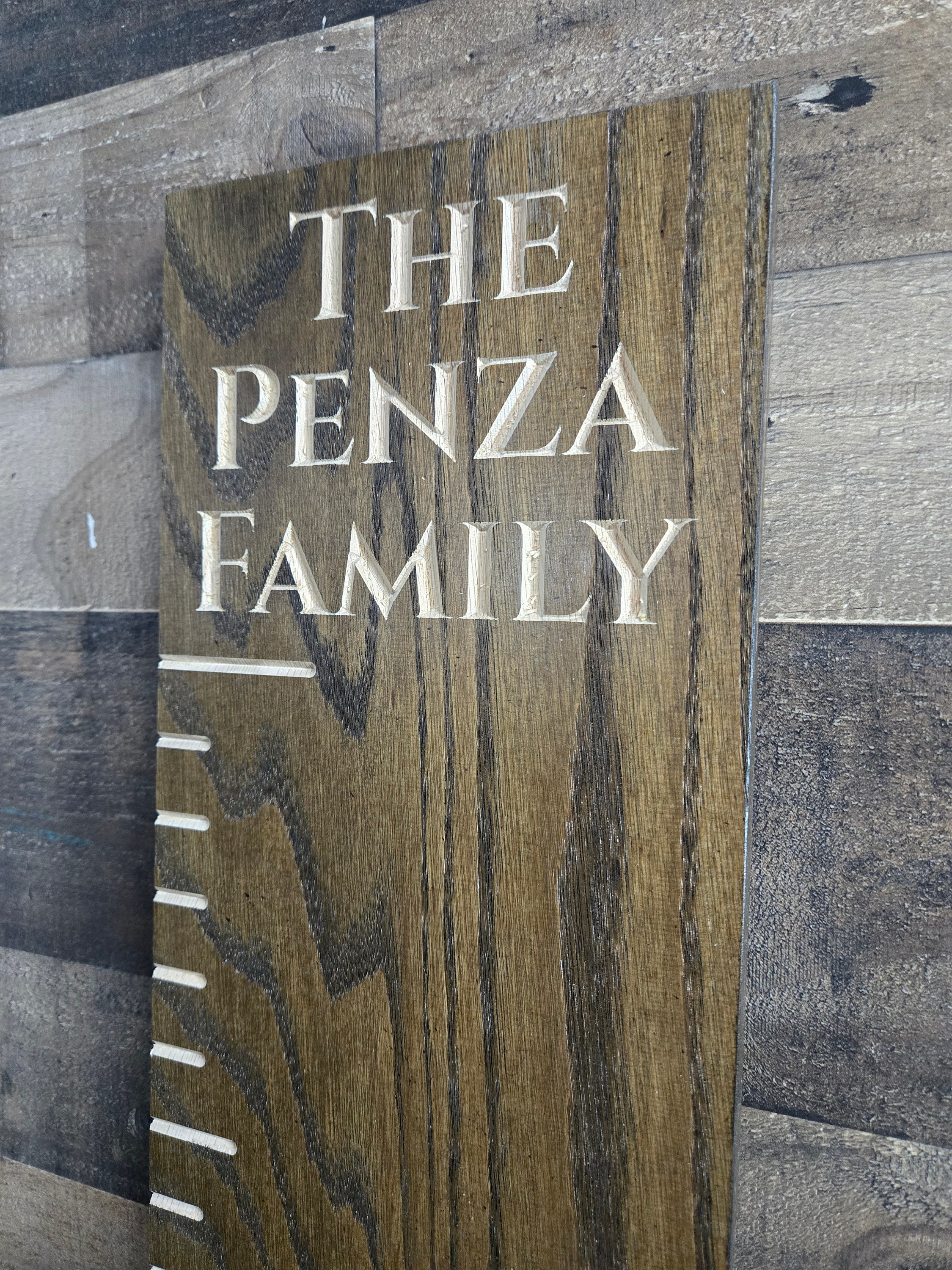 Growth Chart Height Chart Ruler Custom Name on Top Solid Wood Stained ...