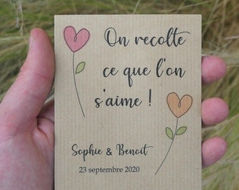 Cadeau d'invité mariage à semer | On récolte ce que l'on s'aime | Graines BIO