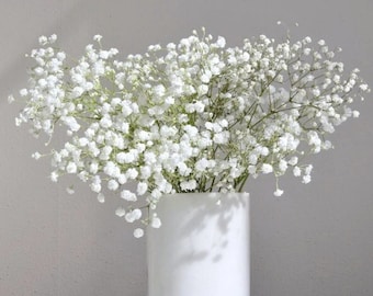 3 faux gypsophiles, fausses fleurs blanches, branche de plante printanière, bricolage, gypsophiles artificiels, décorations de mariage/maison/cuisine