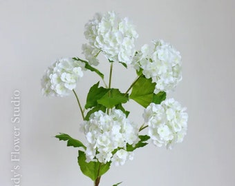 2 piezas, Flor de bola de nieve grande de 33", Flores artificiales, Arreglo floral falso, Hortensias reales, Decoración del hogar del arreglo floral de la boda