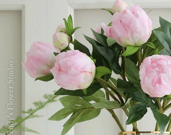 Bouquet de pivoines | Fleur artificielle | Décoration de mariage/maison | Fleurs en soie| Indispensable pour un mariage
