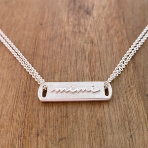 Mimi Modern Necklace Grandma Charm Pendant Sterling Silver