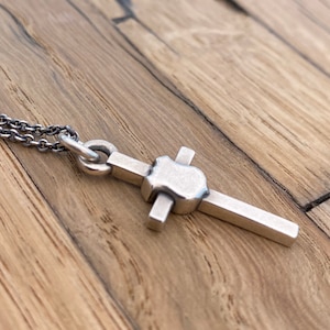 Cross Police Badge Pendant Necklace Charm First Responder Faith