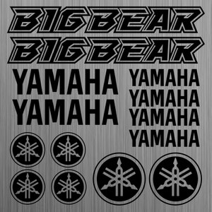 YAMAHA BIGBEAR Adesivo Adesivo Quad Decal ATV 14pcs Pezzi