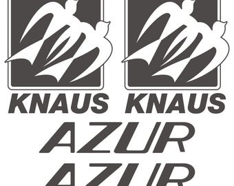 2 x Knaus Old AZUR sticker motorhome camper caravan