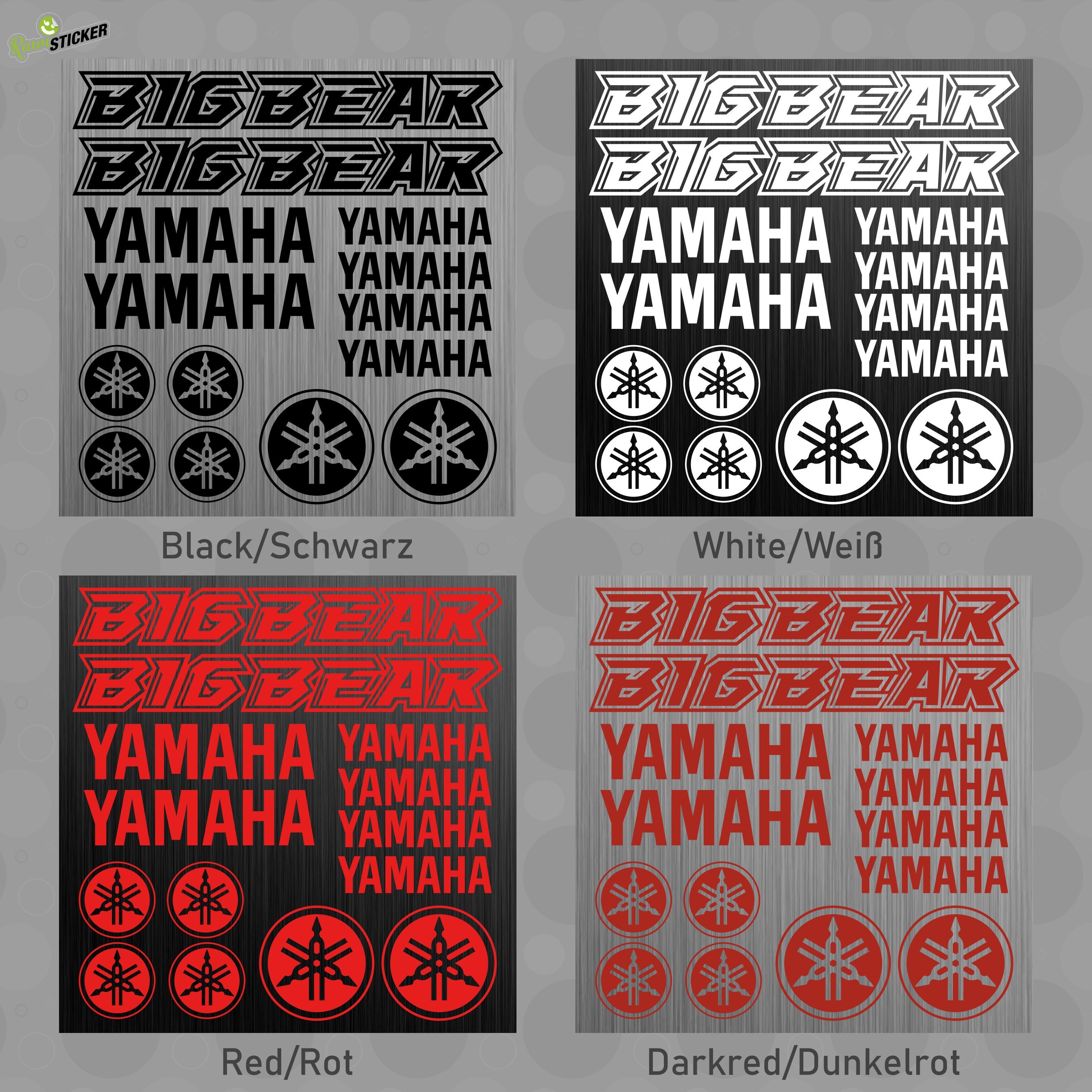 YAMAHA BIGBEAR Sticker Sticker Quad Decal ATV 14pcs Pieces