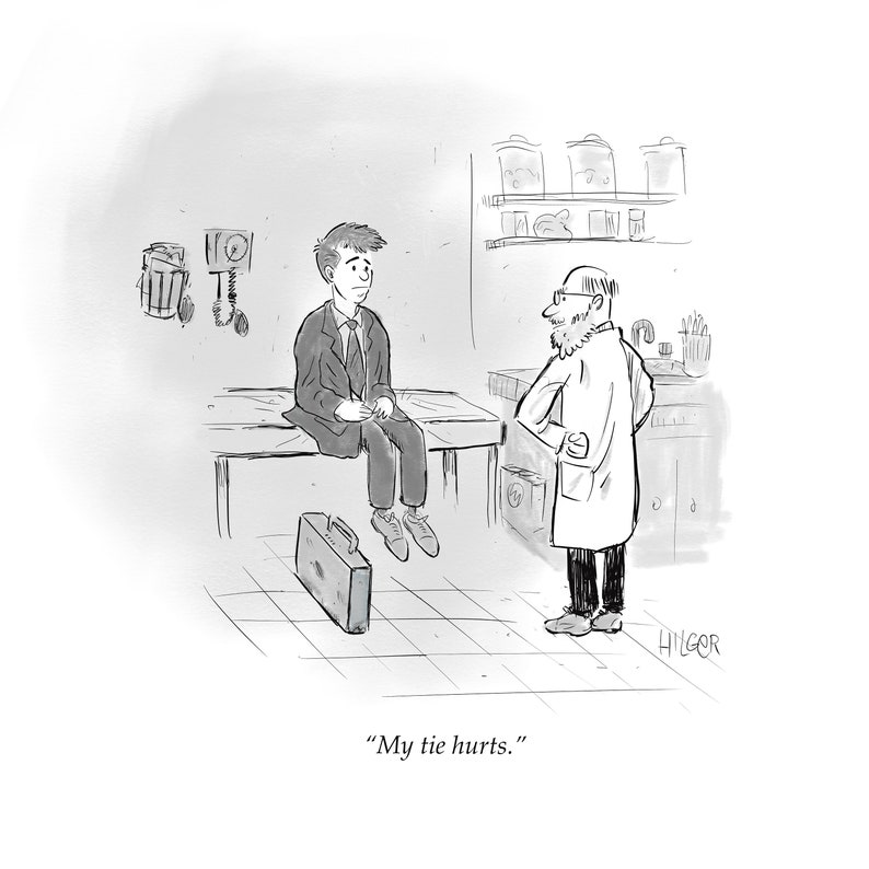 Cartoon/ Office Cartoon/ Cartoon Drawing/ Bathroom Wall Art/ Funny Wall